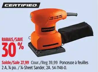 Canadian Tire Certified 1⁄4-Sheet Sander, 2A offer
