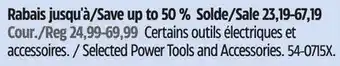 Canadian Tire Dewalt Selected Power Tools and Accessories offer