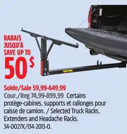 Canadian Tire Selected Truck Racks, Extenders and Headache Racks offer