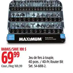 Canadian Tire Maximum 40-Pc Router Bit Set offer