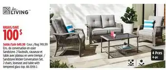 Canadian Tire For Living Sandstone Wicker Conversation Set offer