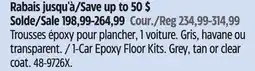 Canadian Tire 1-Car Epoxy Floor Kits. Grey, tan or clear coat offer