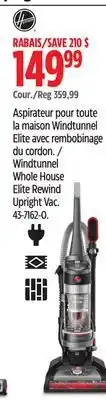 Canadian Tire Hoover Windtunnel Whole House Elite Rewind Upright Vac offer