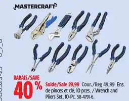 Canadian Tire Mastercraft Wrench and Pliers Set offer
