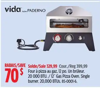 Canadian Tire Vida-by-paderno 12˝ Gas Pizza Oven offer