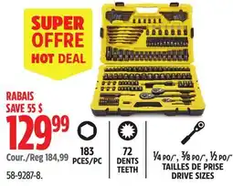 Canadian Tire Stanley Black Chrome Socket Set offer