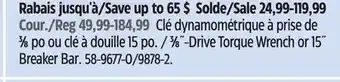 Canadian Tire Stanley 3⁄8˝-Drive Torque Wrench or 15˝ Breaker Bar offer