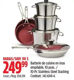 Canadian Tire Paderno 10-Pc Stainless-Steel Stacking Cookset offer