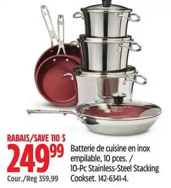 Canadian Tire Paderno 10-Pc Stainless-Steel Stacking Cookset offer