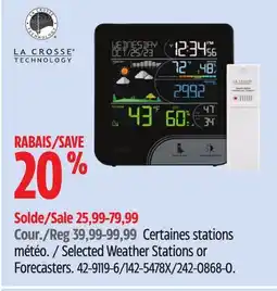 Canadian Tire Selected Weather Stations or Forecasters offer