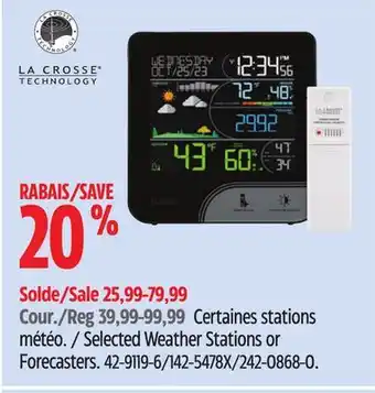 Canadian Tire Selected Weather Stations or Forecasters offer