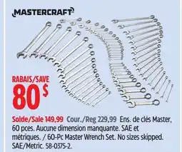 Canadian Tire Mastercraft 60-Pc Master Wrench Set offer