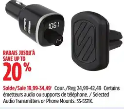 Canadian Tire Selected Audio Transmitters or Phone Mounts offer