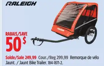 Canadian Tire Raleigh Jaunt Bike Trailer offer