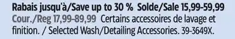 Canadian Tire Selected Wash/Detailing Accessories offer