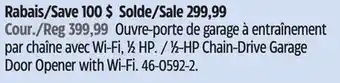 Canadian Tire Chamberlain 1⁄2-HP Chain-Drive Garage Door Opener with Wi-Fi offer