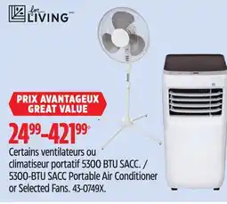 Canadian Tire 5300-BTU SACC Portable Air Conditioner or Selected Fans offer