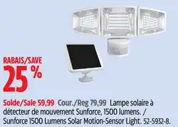 Canadian Tire Sunforce 1500 Lumens Solar Motion-Sensor Light offer