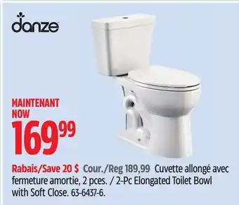 Canadian Tire 2-Pc Elongated Toilet Bowl with Soft Close offer