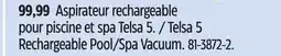 Canadian Tire Telsa 5 Rechargeable Pool/Spa Vacuum offer