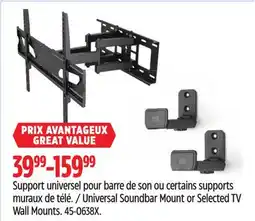 Canadian Tire Universal Soundbar Mount or Selected TV Wall Mounts offer