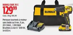 Canadian Tire Dewalt 20V MAX Brushless Li-Ion 1⁄2˝ Drill Kit offer