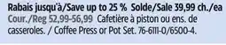 Canadian Tire WOODS Coffee Press or Pot Set offer