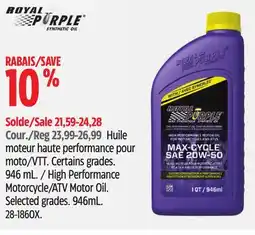 Canadian Tire High Performance Motorcycle/ATV Motor Oil offer