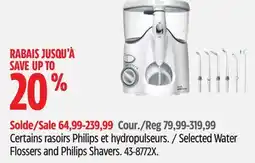 Canadian Tire Selected Water Flossers and Philips Shavers offer