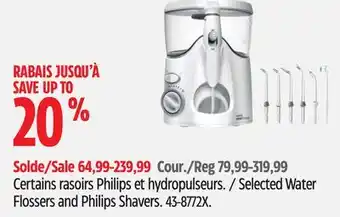 Canadian Tire Selected Water Flossers and Philips Shavers offer