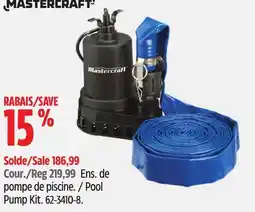 Canadian Tire Mastercraft Pool Pump Kit offer