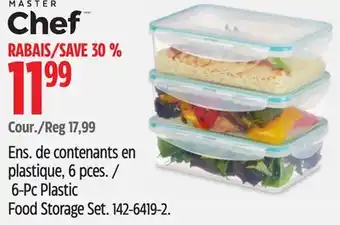 Canadian Tire Master Chef 6-Pc Plastic Food Storage Set offer