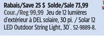 Canadian Tire Solar 12 LED Outdoor String Light offer