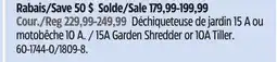 Canadian Tire YARDWORKS 15A Garden Shredder or 10A Tiller offer