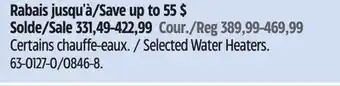 Canadian Tire Selected Water Heaters offer