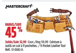 Canadian Tire Mastercraft 11-Pocket Leather Tool Belt offer
