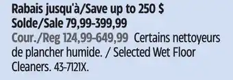 Canadian Tire Tineco Selected Wet Floor Cleaners offer