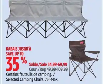 Canadian Tire Coleman Selected Camping Chairs offer