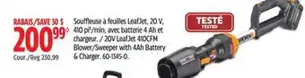 Canadian Tire WORX 20V Leafjet 410 CFM Blower/Sweeper with 4Ah Battery & Charger offer