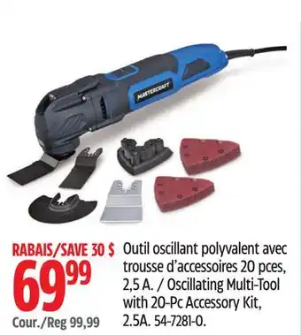 Canadian Tire Mastercraft Oscillating Multi-Tool with 20-Pc Accessory Kit offer