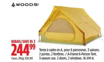 Canadian Tire A-Frame 6-Person Tent. 3-season use offer