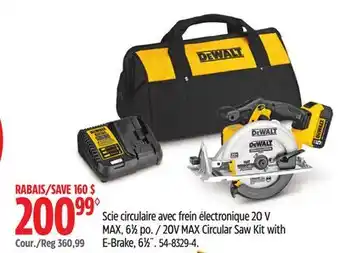 Canadian Tire DEWALT 20V MAX Circular Saw Kit with E-Brake, 61⁄2˝ offer