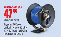Canadian Tire Mastercraft 3⁄8˝ x 50´ Hose Reel with PVC Hose offer