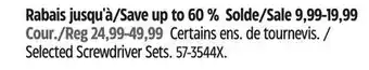Canadian Tire mastercraft Selected Screwdriver Sets offer