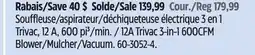 Canadian Tire 12A Trivac 3-in-1 600CFM Blower/Mulcher/Vacuum offer