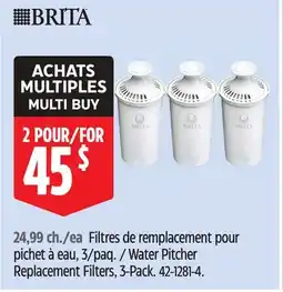 Canadian Tire Brita Water Pitcher Replacement Filters, 3 Pack offer
