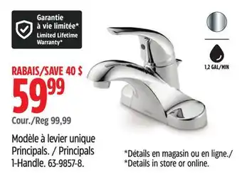 Canadian Tire Principals 1-Handle offer