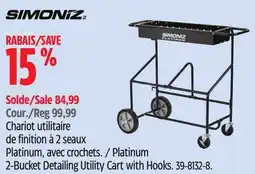 Canadian Tire SIMONIZ Platinum 2-Bucket Detailing Utility Cart with Hooks offer