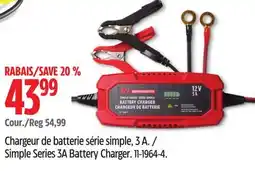 Canadian Tire Simple Series 3A Battery Charger offer