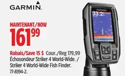 Canadian Tire Garmin Striker 4 World-Wide Fish Finder offer